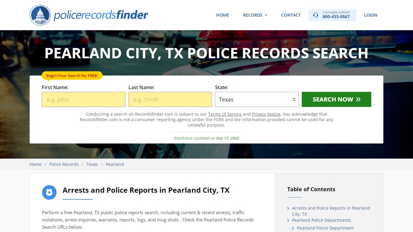 Pearland, Brazoria County, TX Police Reports & Police Department Records